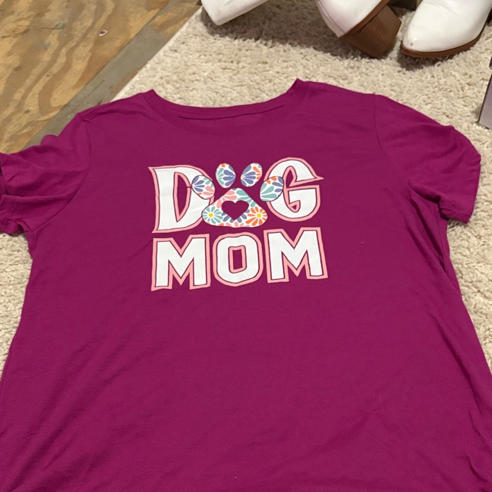 Vibrant Magenta Dog Mom Tee